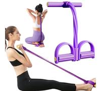 Fashion Puller Exercise, 8 Tube Pedal Resistance Device, Resistance Band for Full Body Workout, Elastic Pull Rope, Arm Chest Back Muscle Toning, Portable Fitness Equipment for Men Women (Purple A)