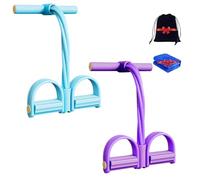 Fashion Puller Exercise Bands with Handles, 8-Tube Pedal Resistance Device, Detachable and Adjustable Pedal Resistance Device (Purple+Blue)