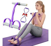 Fashion Puller Exercise, Upgrade 8-Tube Pedal Resistance Device, Multifunction Foot Pedal Resistance Fitness Band with Handle, for Women, for Strength Training, Tummy, Waist, Arm, Leg (A,4 Tubes)