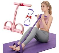 Fashion Puller Exercise, Upgrade 8-Tube Pedal Resistance Device, Multifunction Foot Pedal Resistance Fitness Band with Handle, for Women, for Strength Training, Tummy, Waist, Arm, Leg (H,4 Tubes)