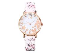 Fashion Quartz Student Belt Flowers Women Watch Printed Small Fresh Embossed Women's Watch Celestial Watches