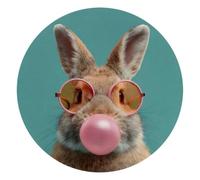Fashion Rabbit Round Mouse Pad 10 Inch, Ultra-Smooth Circular Mousepad with Non-Slip Rubber Base for Computers Laptop