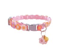Fashion Rainbow Flower Collar With Bell Kitten Buckle Accessories Necklace Dog Puppy Lace Adjustable Colorful Kitten U4c7 Co