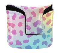 Fashion Rainbow Leopard Print Golf Mallet Putter Cover Magnetic Closure Golf Putter Headcover for Men and Women PU Leather Waterproof