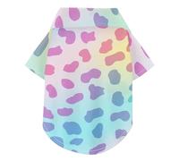 Fashion Rainbow Leopard Print Summer Dog Shirt Button Up Soft, Lightweight, and Breathable Pet Summer T-Shirts Doggy Sweatshirt Puppy Kitten Perfect for Everyday Wear, and Photoshoots L-5XL