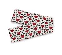 Fashion Red Heart Leopard Print Christmas decorative yellow table runner, 13x70inches, engagement party decorations reusable green table runner sarapes mexicanos para mesa 70" Long