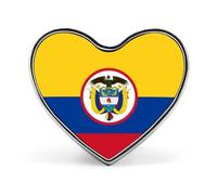 Fashion Republic Of Colombia Flag Brooches And Pins Charm Chic Square/Circle/Heart-Shaped Friendship Flag Buttons Badges, Vintage Patriotic Jewellery Clothes Scarf Accessories Gift