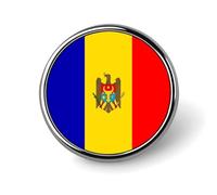 Fashion Republic Of Moldova Flag Brooches And Pins Charm Chic Square/Circle/Heart-Shaped Friendship Flag Buttons Badges, Vintage Patriotic Jewellery Clothes Scarf Accessories Gift