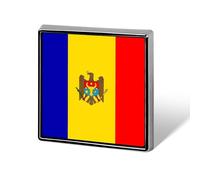 Fashion Republic Of Moldova Flag Brooches And Pins Charm Chic Square/Circle/Heart-Shaped Friendship Flag Buttons Badges, Vintage Patriotic Jewellery Clothes Scarf Accessories Gift