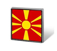 Fashion Republic Of North Macedonia Flag Brooches And Pins Vintage Ethnic Buttons Pins Novelty Creative Patriotic Jewelry Badge Gifts For Father'S Day Business Wedding And Anniversary