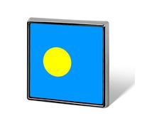 Fashion Republic Of Palau Flag Brooches And Pins Charm Chic Square/Circle/Heart-Shaped Friendship Flag Buttons Badges, Vintage Patriotic Jewellery Clothes Scarf Accessories Gift