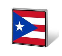 Fashion Republic Of Puerto Rico Flag Brooches And Pins Vintage Ethnic Buttons Pins Novelty Creative Patriotic Jewelry Badge Gifts For Father'S Day Business Wedding And Anniversary