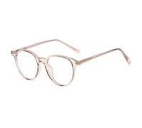 Fashion Retro Eyeglasses For Men Women Round Spectacles Frames Vintage Blue Light Blocking Glasses Crystal Eyeglasses (Pink)