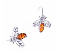 Fashion Retro Little Bee Stud Earrings Amber Bee Earrings Fashion Retro Little Bee Stud Earrings Amber Bee Earrings Earring Jewelry for Women Uk (Silver, One Size)