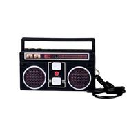 Fashion Retro Radio Shape Keychain Bag Hanging Nostalgic Tape Recorder Pendant Craft Small Speaker Keychain Girl Portable Sound Recorder