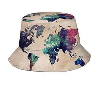 Fashion Retro World Map Bucket Hat Funny Geography Continents Image Summer Unisex Print Bucket Hat