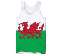 FASHION REVIEW [Black, X Large] New Mens Wales Welsh Cymru Glyn Tank TOP Muscle Sports Gym Sleeveless Vest TOP
