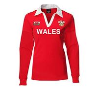 FASHION REVIEW New Women's Welsh Wales Cymru V Collar Long Short Sleeve Rugby T Shirt Tops (RED Wales L/S, 8-10)