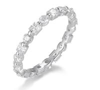 Fashion Ring, Pretty Rings Square Round with 2ct Moissanite 9K White Gold Size R 1/2