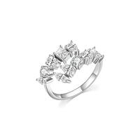 Fashion Rings, The Wedding Band Various Shape Moissanite Silver 18K White Gold Size P 1/2