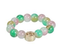 Fashion Rings Tourmaline Rainbow Finger Jewelry Adjustable for Women Candy Beads Colorful Rings Style Elastic Candy Color Beads, as described