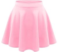 Fashion Rockstar Kids Girls Children New Plain Flippy Flared High Waistband Stretch Short Mini Skater Skirts Black (UK, Age, 9 Years, 10 Years, Regular, Baby Pink)