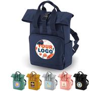 Fashion Rucksack Custom Printed Any Logo or Image Roll Top Rucksack, Backpack Personalised With Any Logo, Branding, Photo or Custom Design, Rucksack Bag. Choice of Sizes and Colours.