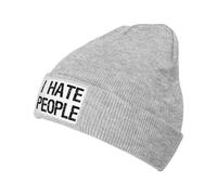 Fashion Running Caps I Hate People Beanie Hat Unisex Skull Cap for Daily Wear Adults Travel