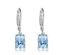 Fashion S Sky Blue Topaz Gem Drop Long Earrings Temperament Earrings For Women Wedding Exquisite Jewelry Fashion processing