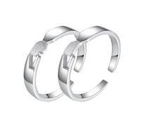Fashion S925 Sterling Silver Couple Rings Opening Adjustable Valentine's Day Proposal Jewelry