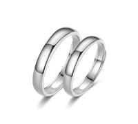 Fashion S925 Sterling Silver Rings Simple Opening Adjustable Couple Double