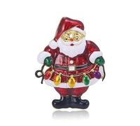 Fashion Santa Claus Christmas Brooch Pin Colorful Bulb Ornament Enamel Lapel Brooces Pins Xmas Festive Holiday Jewelry Gifts for Women Girls Sweater Dress Hat Scarves Decoration Clips