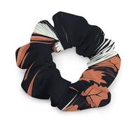 Fashion Satin Hair Bands, Black Beaver Print Fashion Hair Scrunchies Stretchy Polyester & Spandex Scrunchies for All Hair Types