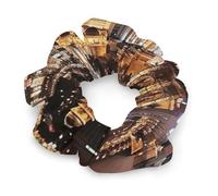 Fashion Satin Hair Bands, Las Vegas Night View Print Fashion Hair Scrunchies Stretchy Polyester & Spandex Scrunchies for All Hair Types