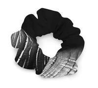 Fashion Satin Hair Bands, Lips Printed In Black And White Stripes Print Fashion Hair Scrunchies Stretchy Polyester & Spandex Scrunchies for All Hair Types