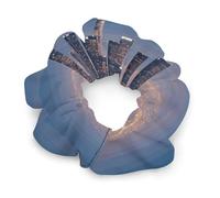 Fashion Satin Hair Bands, Los Angeles Skyline Print Fashion Hair Scrunchies Stretchy Polyester & Spandex Scrunchies for All Hair Types
