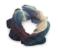 Fashion Satin Hair Bands, Northern Lights Polar Bear Print Fashion Hair Scrunchies Stretchy Polyester & Spandex Scrunchies for All Hair Types
