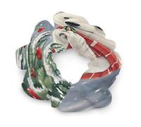 Fashion Satin Hair Bands, Wishing White Bear Print Fashion Hair Scrunchies Stretchy Polyester & Spandex Scrunchies for All Hair Types