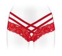 Fashion Secret Tanga Red Open Fine Lace/Cross Ornaments One Size