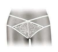 Fashion Secret White Open Crotch Lace Thong with Ornaments