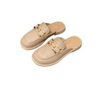 Fashion Sense Anti-Slip Women'S Summer Half Slippers Soft Bottom Beach Lazy Slip-On Casual Slides -Khaki-39