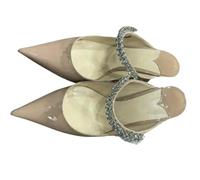 Fashion Sense Head Half Slippers Fashion High Heels Women Sandals One Word Sandals-Nude-38