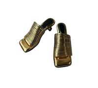 Fashion Sense Stylish Square Head Thin Open Toe Sexy Fashion Comfortable Non-Slip Simple Wear-Resistant Women'S Slippers-Gold-38