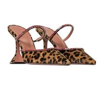 Fashion Sense Summer Pointed Toe Rhinestone Sequined Stiletto Slippers Print Half Drag Sandals-C(9Cm)-34