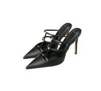 Fashion Sense Women Summer High Heels Pointed Toe Versatile Half Slippers Sandals-Black-41(8Cm)