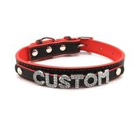 Fashion Sexy Hot Rosy Leather Customized Name Letters Collar Choker Necklace Diy /Personalized Cosplay Buckle Belt Choker Jewelry Gift,Custom Made Gift For Her,Girlfriend Wife,Custom,Small (29Cm,38Cm