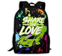 Fashion Share_The_Stephen_Love Backpack Water Resistant College Student Rucksack Daypacks Schoolbag For Boys Girls - Black - ONE_SIZE