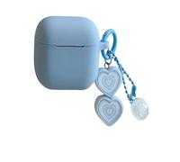 Fashion Silicone Lovely Cute Slim Fit Protective Shockproof Headphone Earphone Cover Case for AirPods 1/2 with Pendant-Color#1