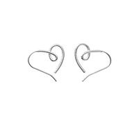 Fashion Silver Color Simple Hollow Cute Heart Stud Earrings for Women Girls Earrings Teen Jewelry Gifts