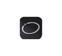 Fashion Simple 6mm Stainless Steel Flat Snake Chain Bracelet Flexible Herringbone Link Charm Soft Woven Bracelets Jewelry Gift for Men and Women 8.5inch